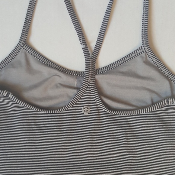 Lululemon Stripe Black & Gray Power Y Tank 4 - Picture 6 of 8